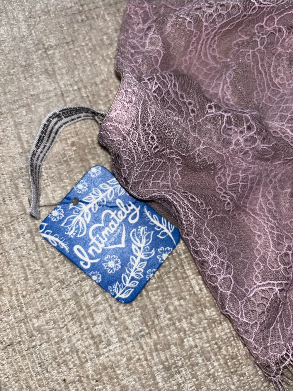 NWT Free People Intimately Dusty Mauve Lace Bralette Crop Top Medium Coquette - Picture 4 of 8